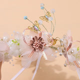 Girls Pearl Flower Wreath Floral Garland Head Hoop