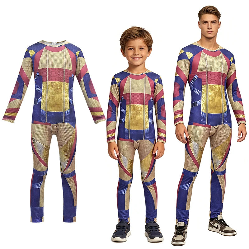 Superhero Carlos Cosplay Descendants Jumpsuit for Kids & Adults Halloween Stage Children's Book Week Costumes Boys