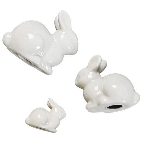 Miniature White Rabbit Easter Bunny Figurine Home Decor