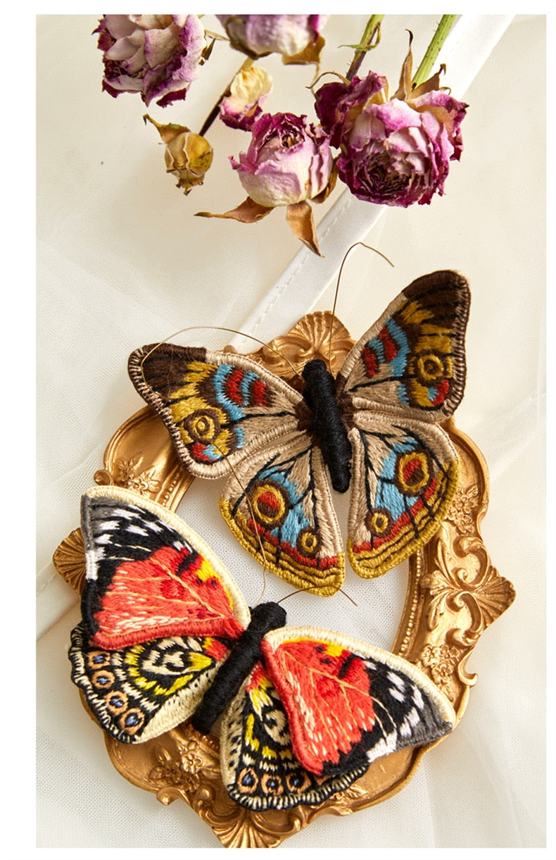 Beginner Butterfly Embroidery Kits With Hoop DIY Brooch Embroidery Kit