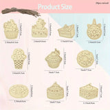 20Pcs Wooden Cupcake Ornaments Donut Unpainted Wood Crafts Project