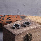 Loop Stainless Steel Huggie Hoop Earrings for Men with Wooden Box
