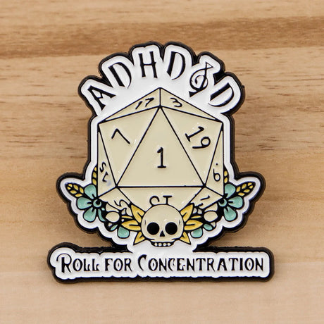 ADHD Awareness Enamel Pins Roll the Dice Badge Lapel Pin
