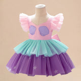 Toddler Princess Alice Belle Jasmine Mermaid Dress Baby Halloween Cosplay Costume