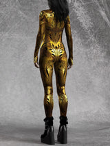 Nocturnal Enigma CyberPunk Armour Bodycon Jumpsuit Cosplay Costume Halloween Festival Fit Zentai Suit