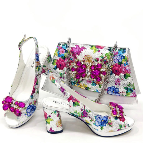 Spring Garden Party Shoes And Matching Bag Set