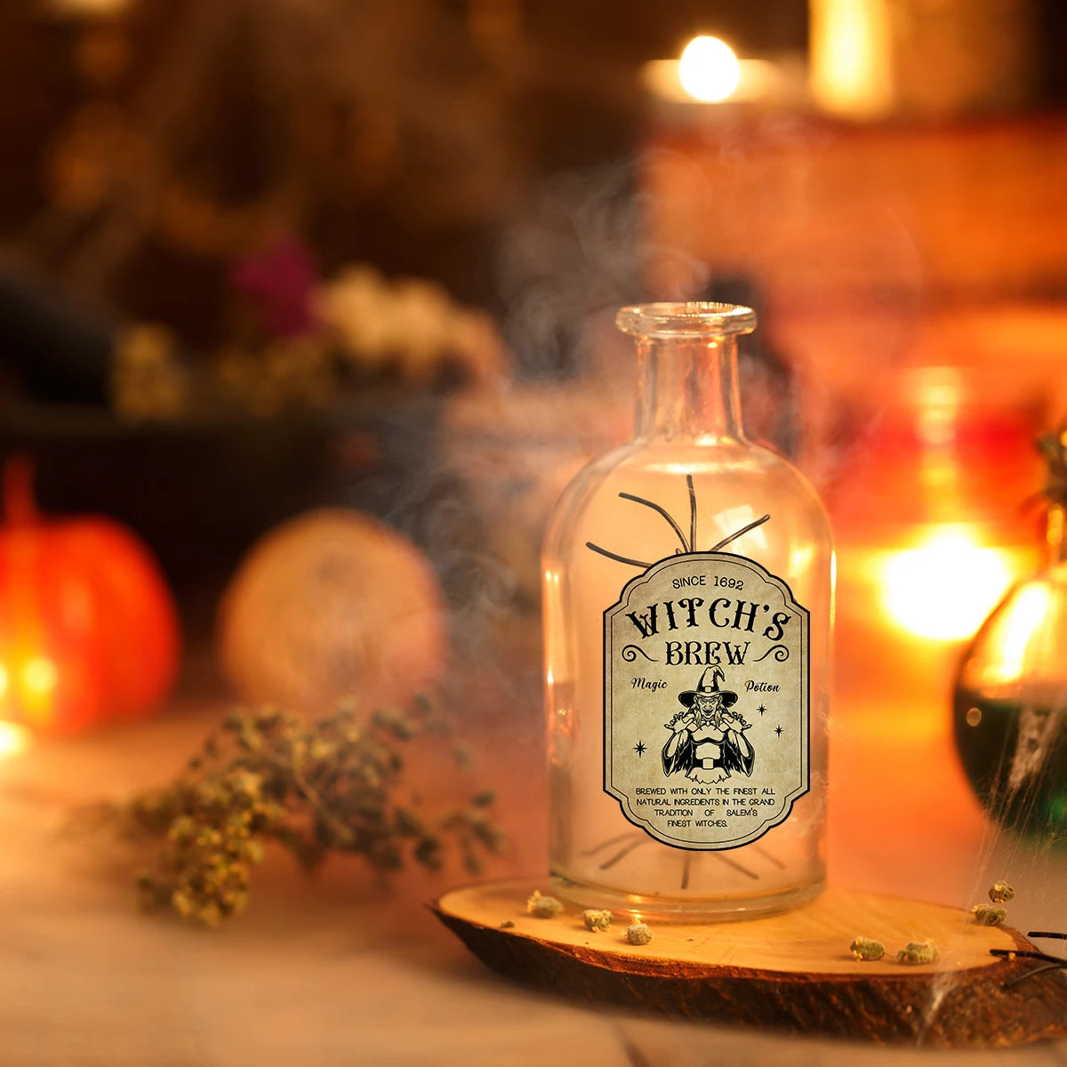 12/24pcs Halloween Witches Bottle Labels Stickers Potion Labels Halloween Decoration