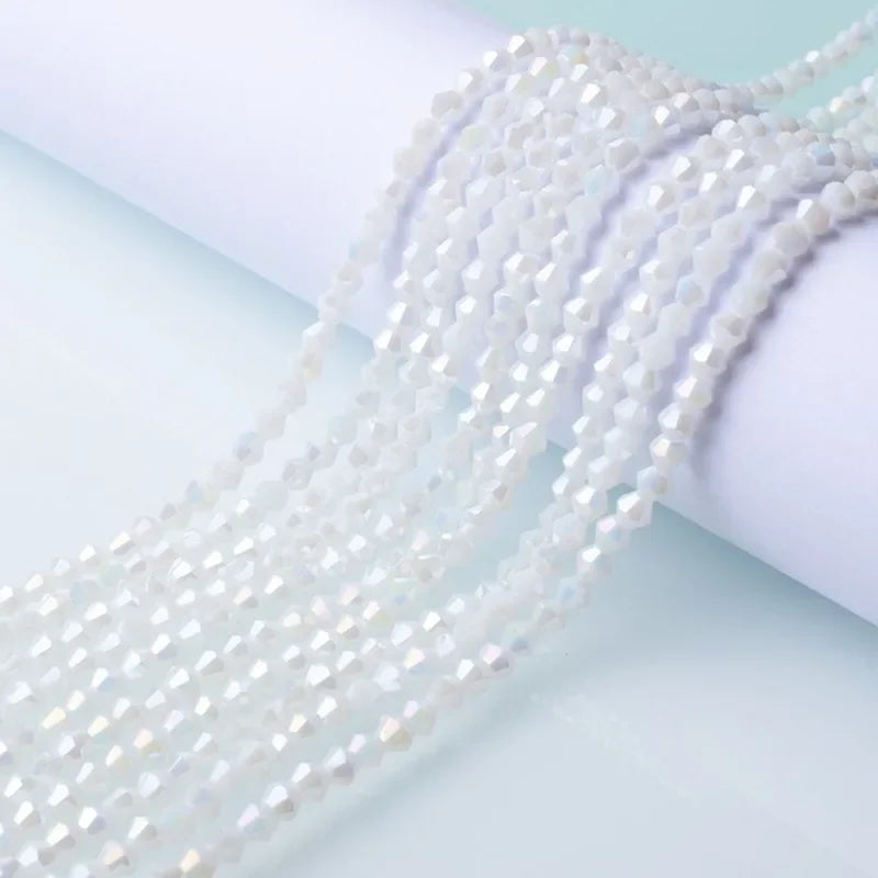 3/4/6mm Rainbow Austria Bicone Crystal Beads AB Colour Faceted Glass Beads for DIY Jewellery Making