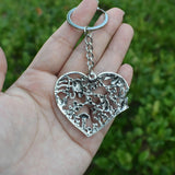 Forest Love Heart Mushroom And Mouse Keyring