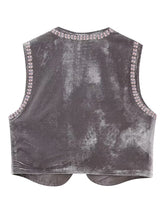 Janet's Floral Embroidered Velvet Vest Waistcoat