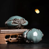 Kiln Cracked Glaze Crab Tea Pet Handmade Tea Ceremony Decoration