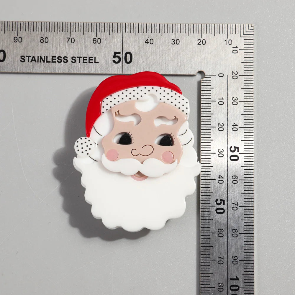Vintage Santa Claus Acrylic Brooch