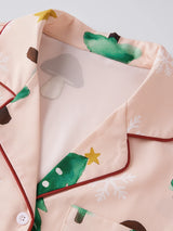 Women's Christmas Pyjama Set Mushroom Christmas Tree Print Sleepwear