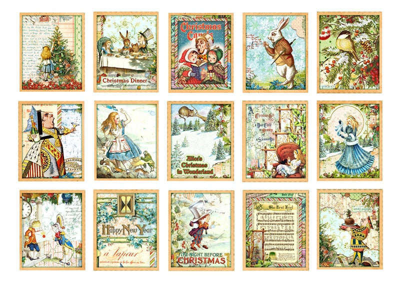 Vintage Alice In Wonderland Theme Scrapbooking Stickers
