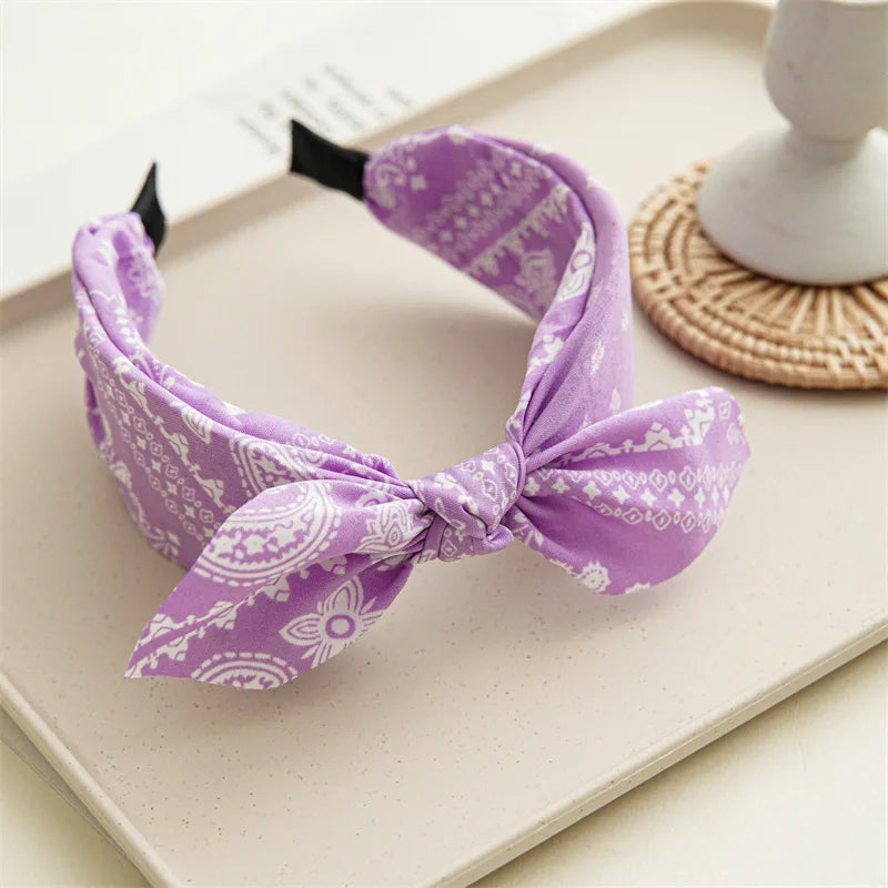 Paisley Bandana Top Knot Bow Headbands