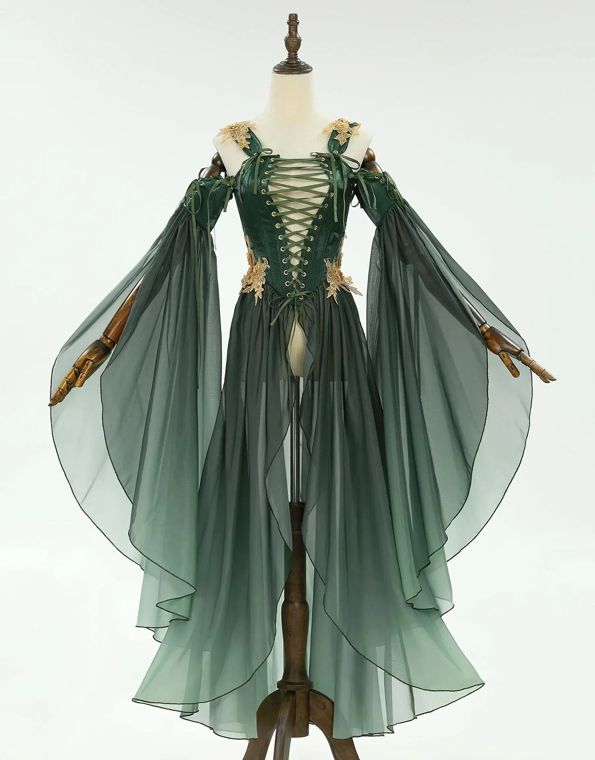 Elven Medieval Renaissance Costume Elf Style Corsetted Dress Cosplay Costume