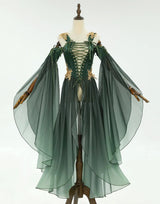 Elven Medieval Renaissance Costume Elf Style Corsetted Dress Cosplay Costume