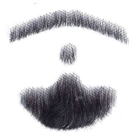 Invisible Fake Mustache Beard Trimmable Theatrical Facial Hair for Men