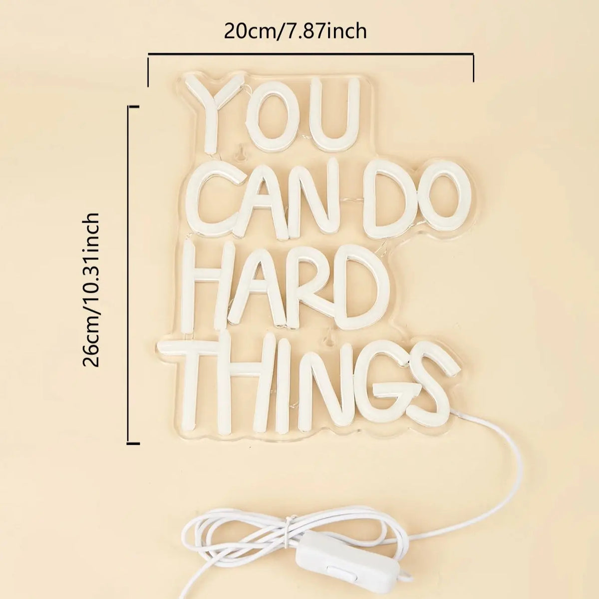 LED Neon You Can Do Hard Things USB Powered Light Signs Decor Lamp