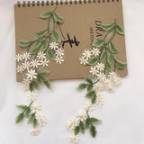 1 Pair Green Leaf Daisy Flower Patch Sewing Appliqué DIY Crafts