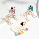 Acrylic Brooch Dalmatian Dog with Rainbow Wellingtons