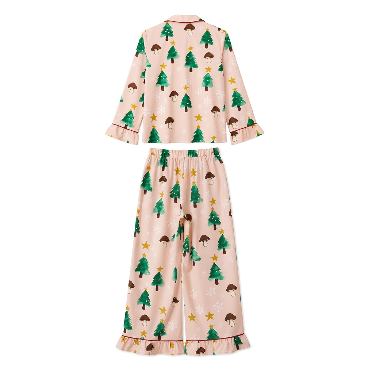 Women's Christmas Pyjama Set Mushroom Christmas Tree Print Sleepwear