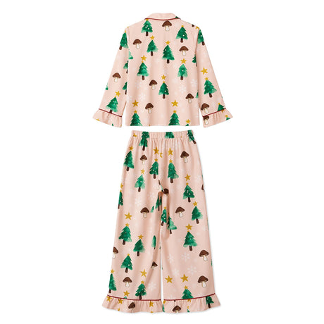 Women's Christmas Pyjama Set Mushroom Christmas Tree Print Sleepwear