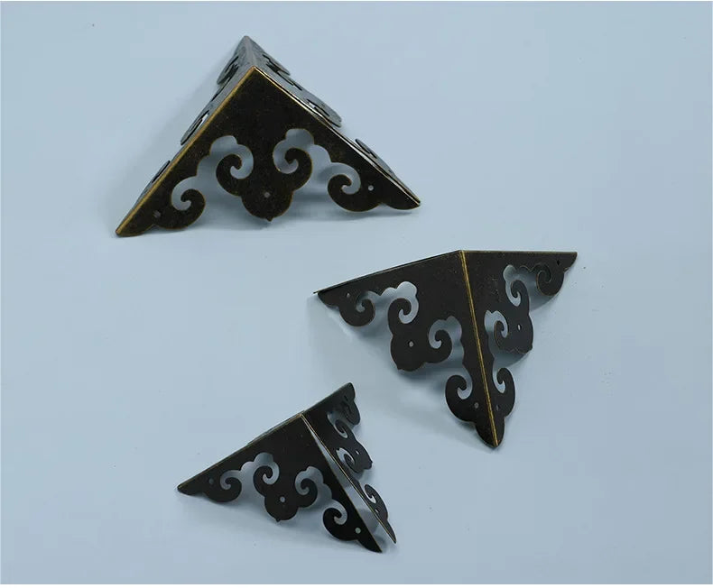 Sets of Four Antique Iron Corner Furniture Hardware