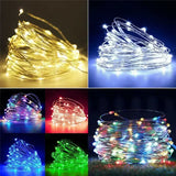 1m-30m Copper Wire LED String Light 8 Colours Fairy Lights Battery Powered