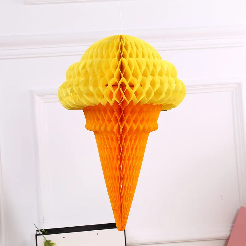 Ice Cream Honeycomb Paper Decorations