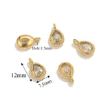 5pcs Stainless Steel Drop Crystal Charms For Jewellery Making DIY Earrings Bracelet
