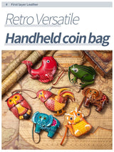 Genuine Leather Cute Coin Purses Handmade Animal Mini Cases