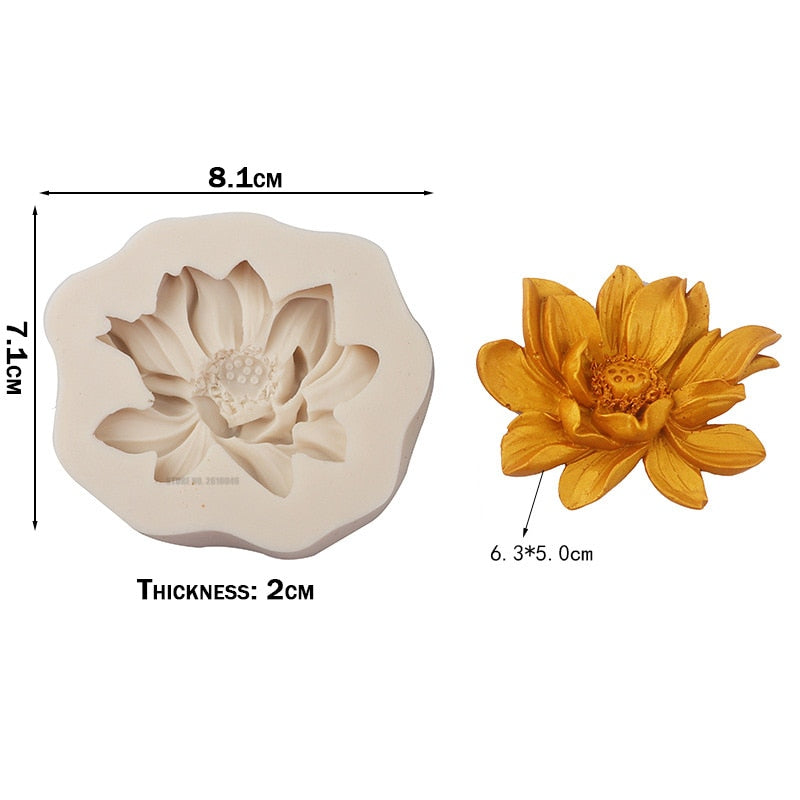 Peony Sunflower Lotus Rose Silicone Flower Moulds