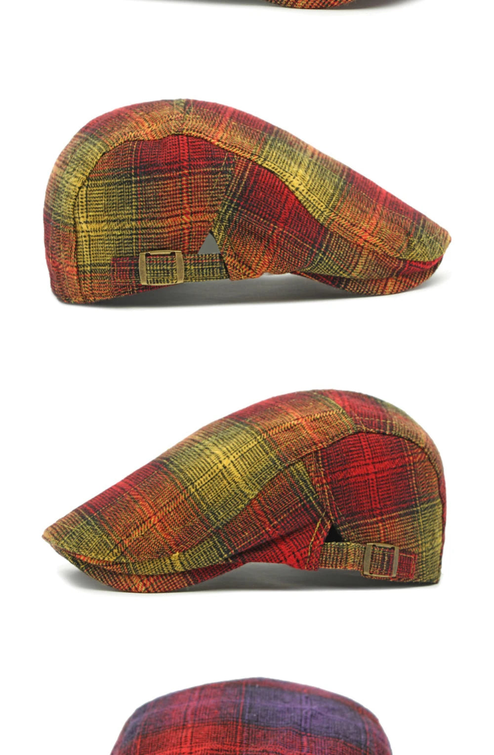 Bright Plaid Ivy Beret Caps