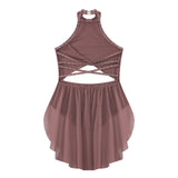 Girls Dance Performance Rhinestone Fringed Dress Figure Ice Skating Dancewear