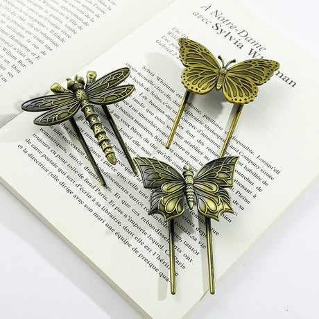 Butterfly Dragonfly Book Clip Bronze Metal Bookmarks