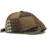 Patchwork Plaid Cabbie Beret Hat