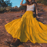 Flower's Cotton Maxi Skirt