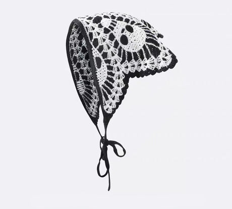 Skulls Bats Spiderwebs Halloween Crochet Headscarves Knitted Cotton Triangle Scarf