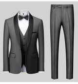 Mens Tuxedo Three Piece Suit Blazer with Trousers and Vest