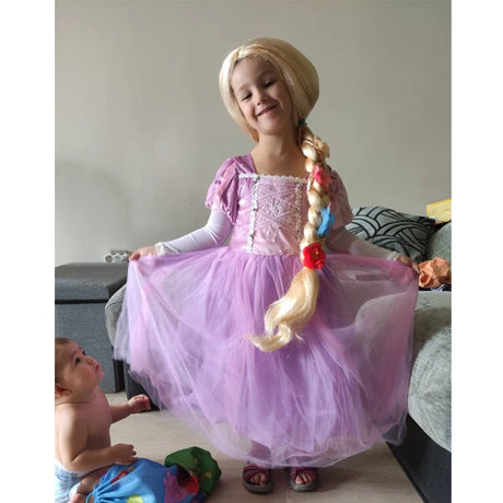 Girl's Princess Wigs Halloween Costumes Rapunzel Disguised Little Mermaid Elsa Aurora Snow White