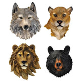 Resin Tiger Lion Wolf Bear Animal Head Wall Decor