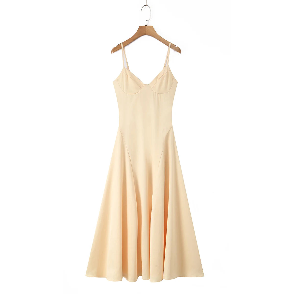 Laced Back Satin Sling Slip Dress Layering Piece