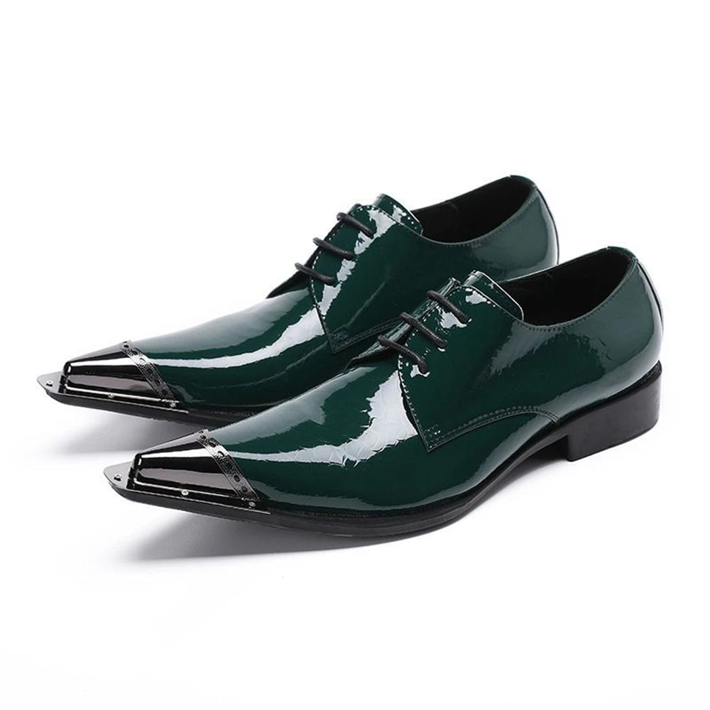 Crystal Blue Waters Real Leather Mens Oxford Pointed Toe Dress Shoes