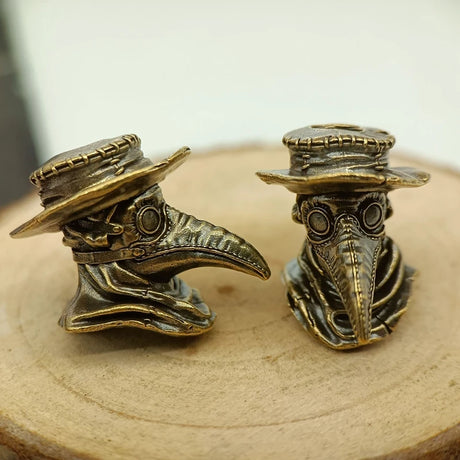 Plague Mask Doctor Brass Paracord Bead Lanyard Dreadlock Beard Bead