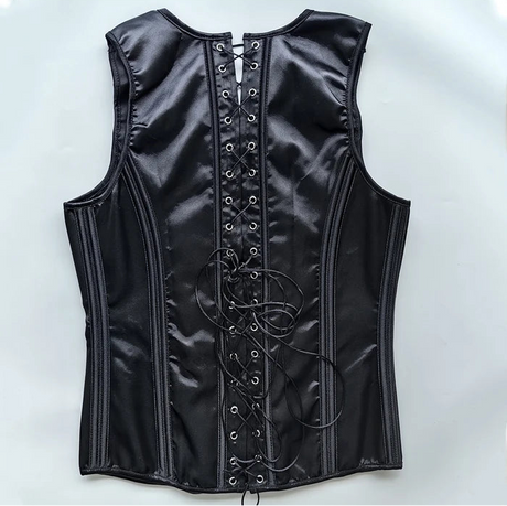 Men's Formal Boned Waistcoat Corset Vest Lace Up Burlesque Performance Stage Costume