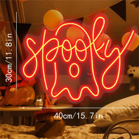 Cute Ghost Neon Sign Wall Decor Halloween Party LED Lights