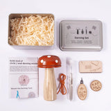Wooden Mushroom Darning Kit Loom Complete Craft Supplies Sock Repair Kit Mending Tool For Embroidery DIY Crafts Clothes Fabric
