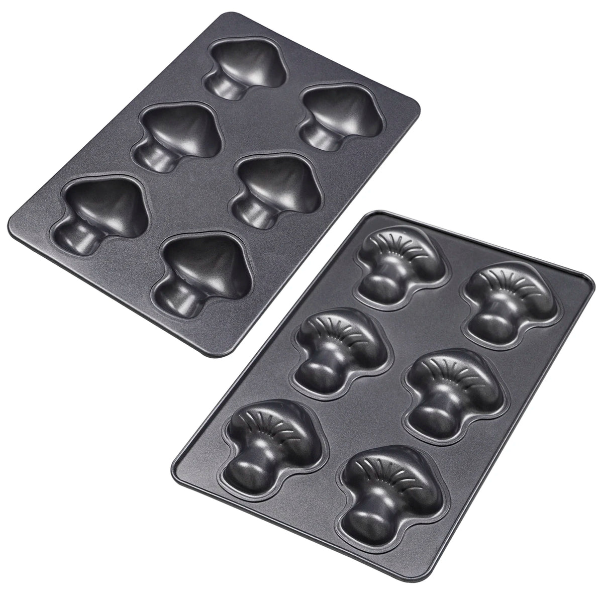 Mushroom Shape Cake Pan 6-Cavity Non-stick Heavy Carbon Steel Cookies Jelly Molds Chocolate Madeleine Pastry Molds Baking Supplies