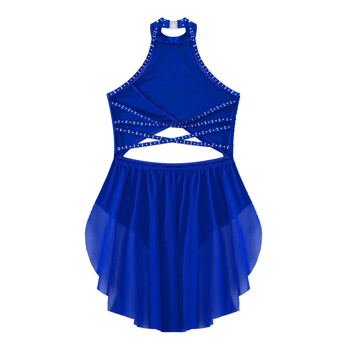 Girls Dance Performance Rhinestone Fringed Dress Figure Ice Skating Dancewear